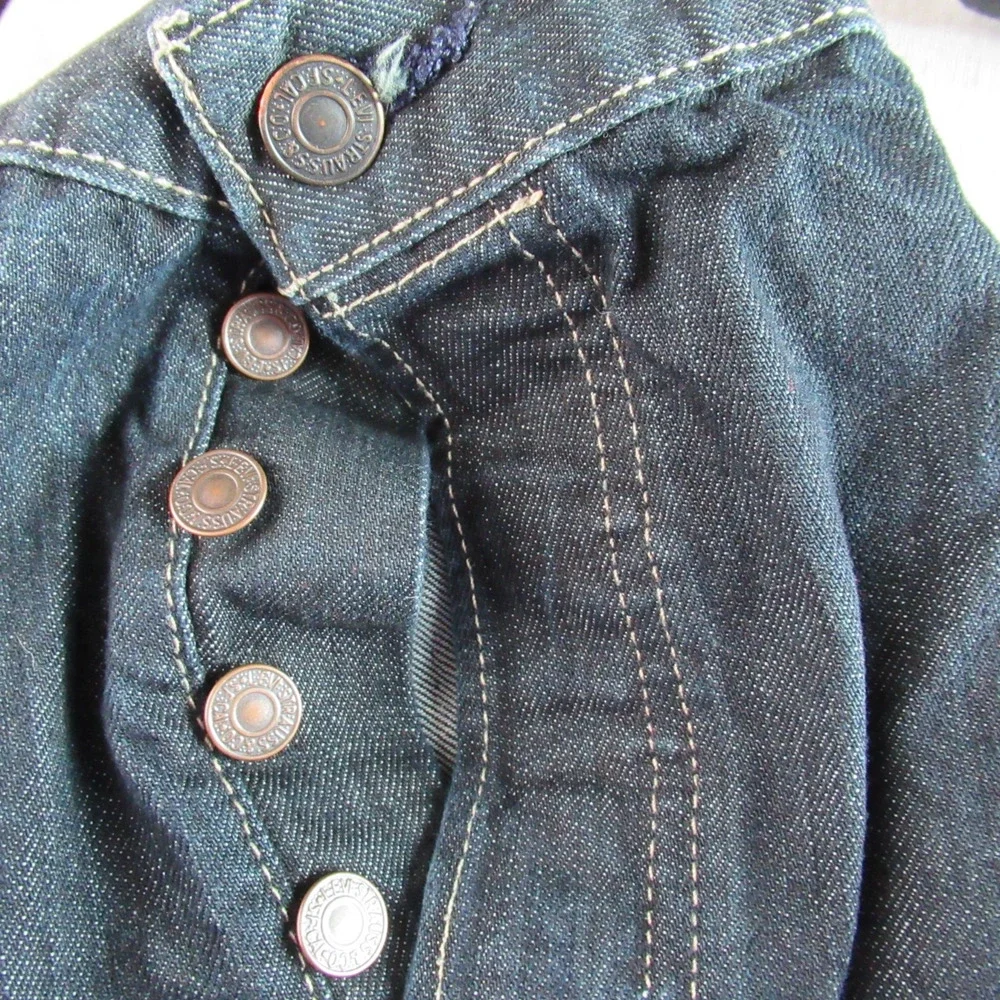 Vintage Levis 501 Jeans Mens 42x32 Blue Denim Straight Button Fly 90s Dark Wash